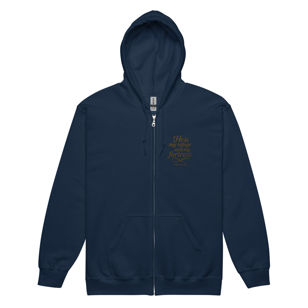 Psalm 91 - Unisex heavy blend zip hoodie - Christian Apparel by BASR Clothing