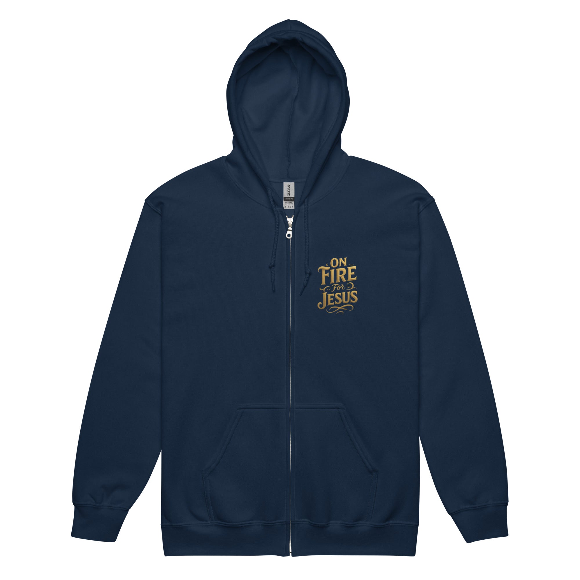 On Fire for Jesus - Unisex heavy blend zip hoodie - Christian Apparel by BASR Clothing