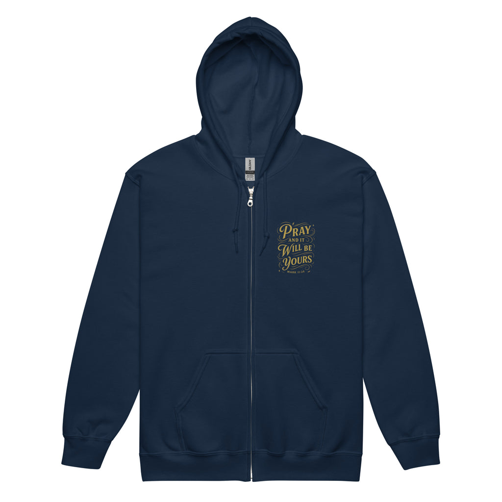 Pray - Unisex heavy blend zip hoodie - Christian Apparel by BASR Clothing
