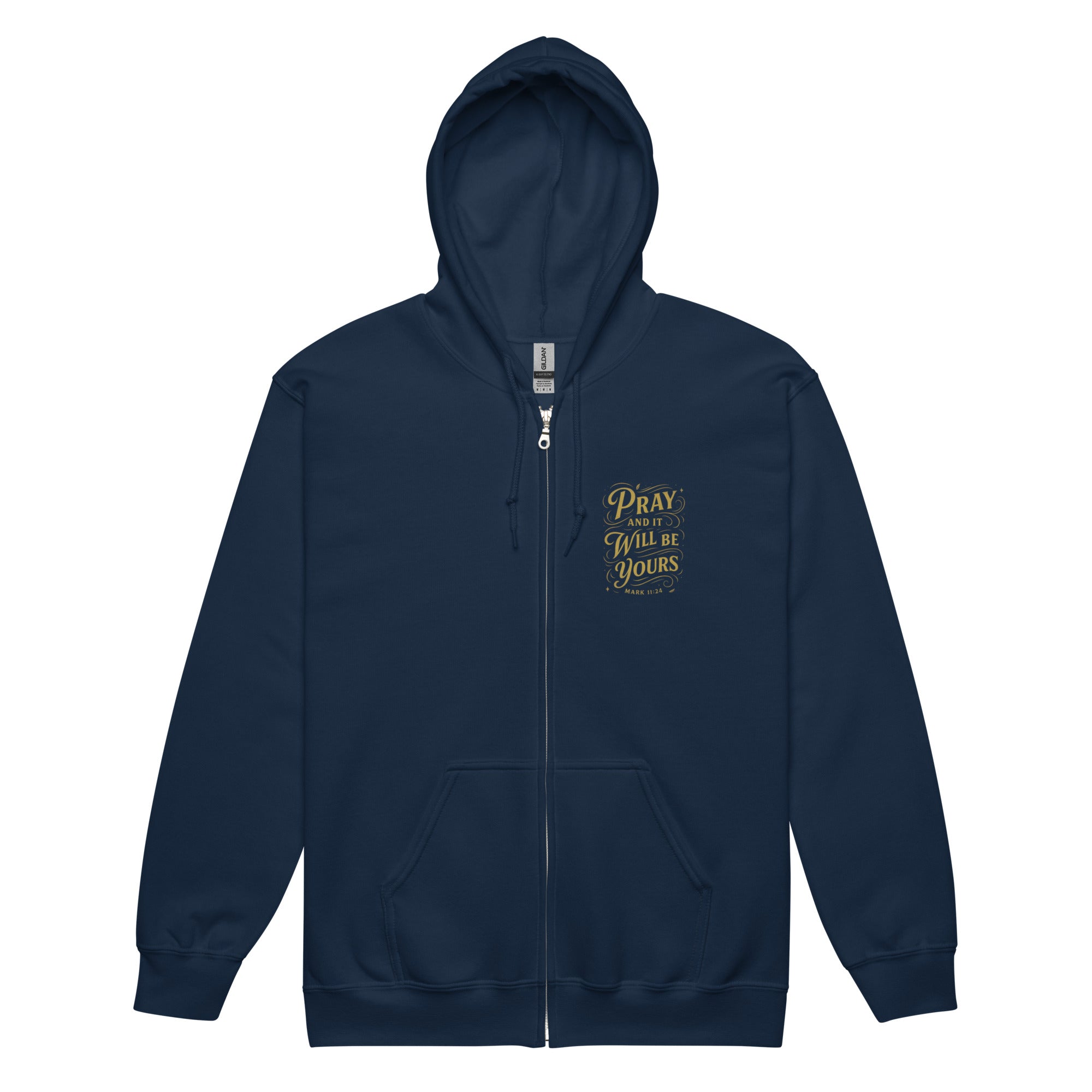 Pray - Unisex heavy blend zip hoodie - Christian Apparel by BASR Clothing
