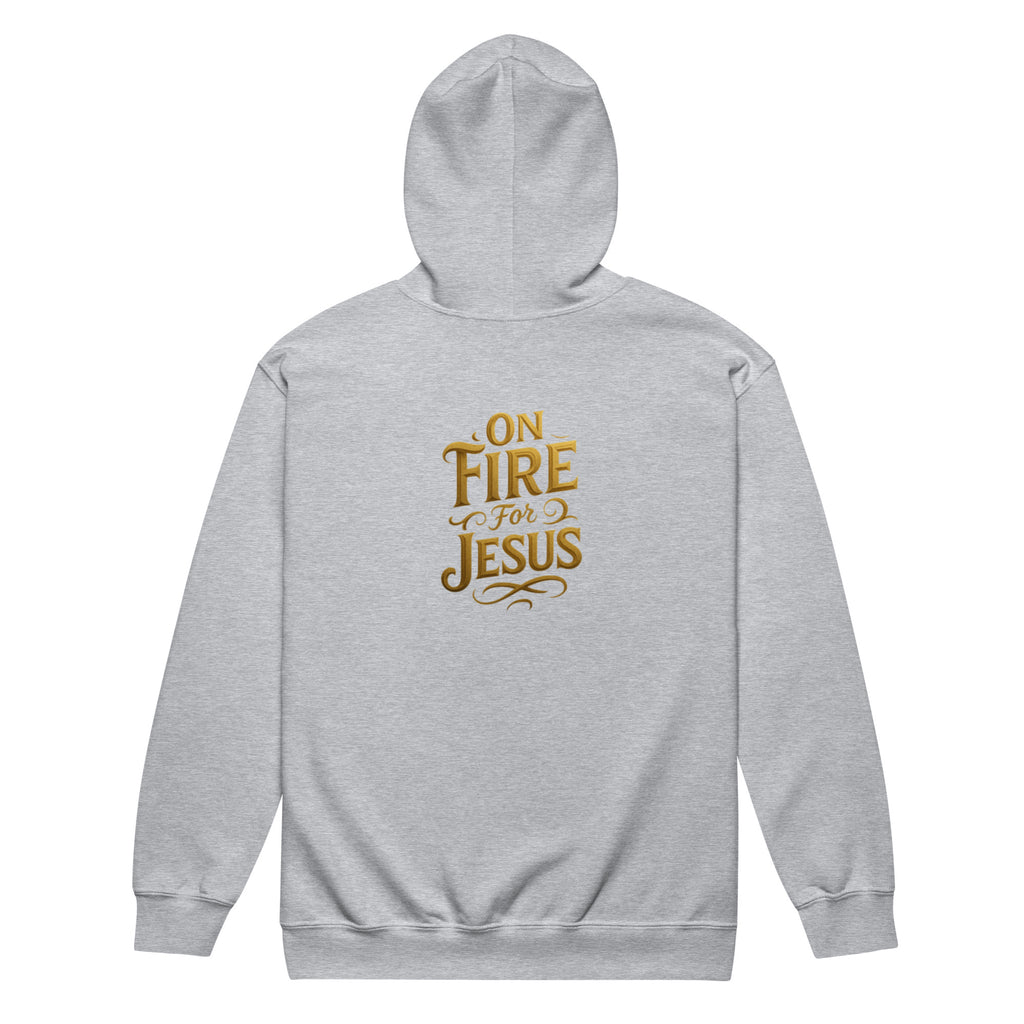 On Fire for Jesus - Unisex heavy blend zip hoodie - Christian Apparel by BASR Clothing