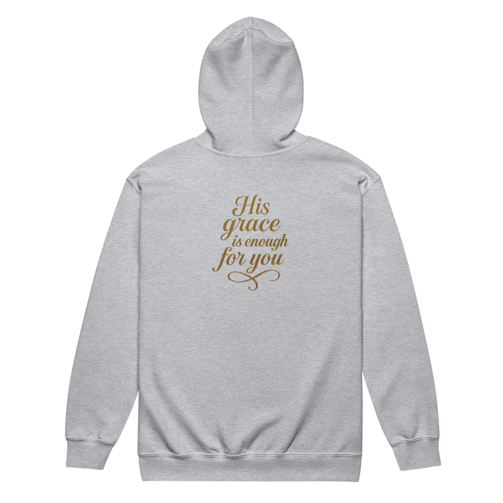 His Grace is Enough for You - Unisex heavy blend zip hoodie - Christian Apparel by BASR Clothing