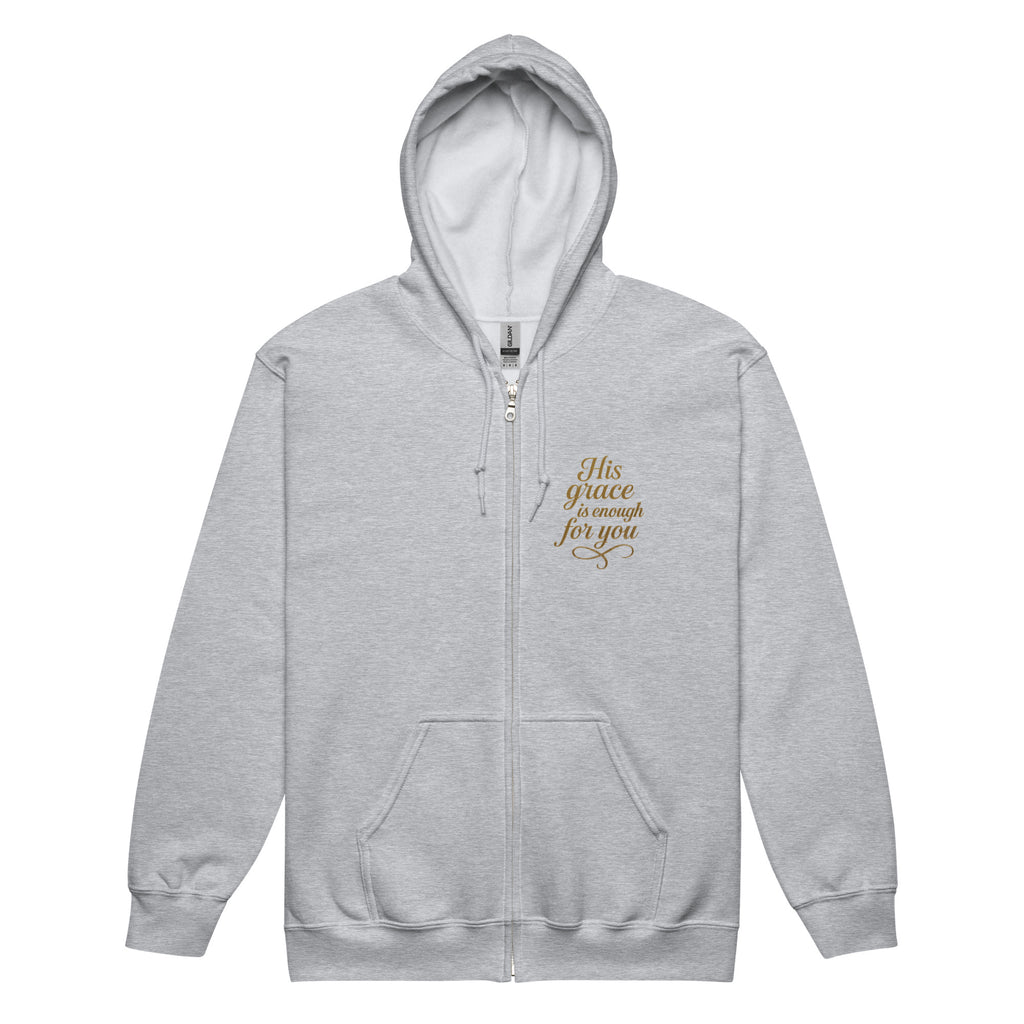 His Grace is Enough for You - Unisex heavy blend zip hoodie - Christian Apparel by BASR Clothing