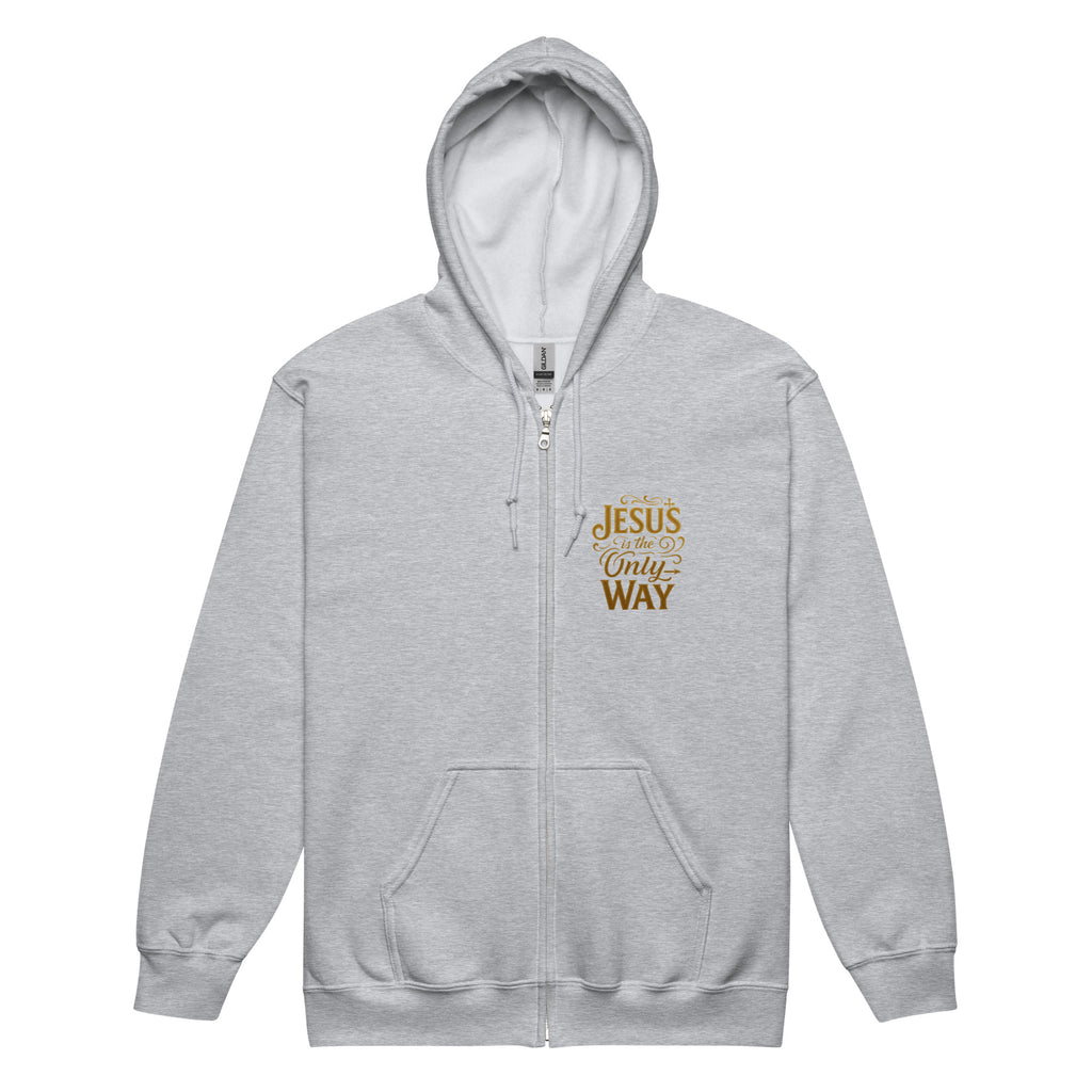 Jesus is the Only Way - Unisex heavy blend zip hoodie - Christian Apparel by BASR Clothing