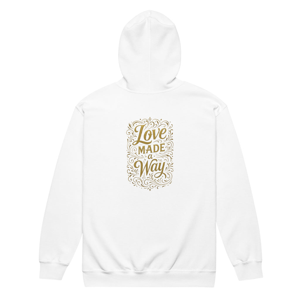Love Made a Way - Unisex heavy blend zip hoodie - Christian Apparel by BASR Clothing