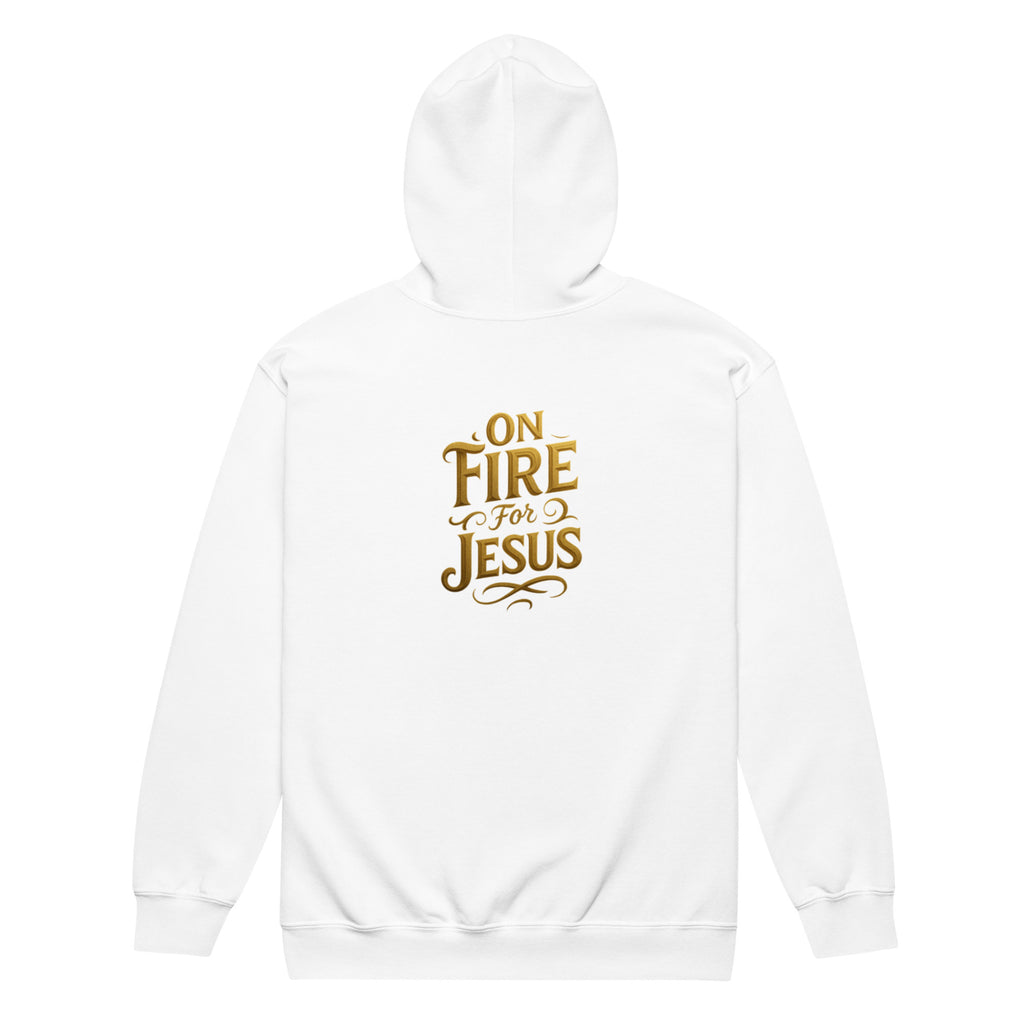 On Fire for Jesus - Unisex heavy blend zip hoodie - Christian Apparel by BASR Clothing
