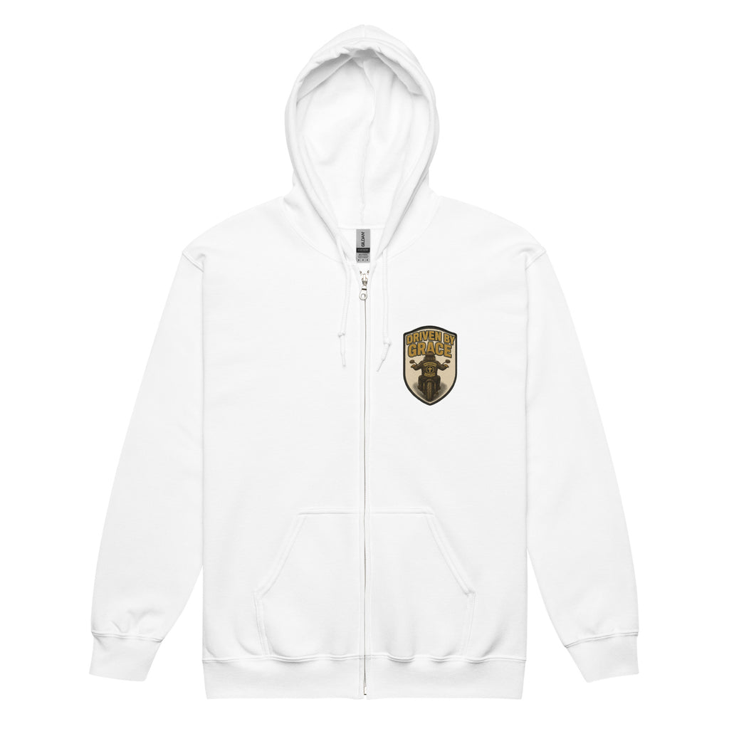 Driven by Grace - Unisex heavy blend zip hoodie - Christian Apparel by BASR Clothing