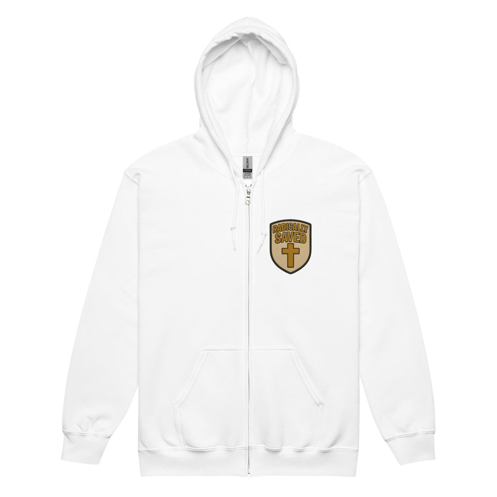 Radically Saved - Unisex heavy blend zip hoodie - Christian Apparel by BASR Clothing