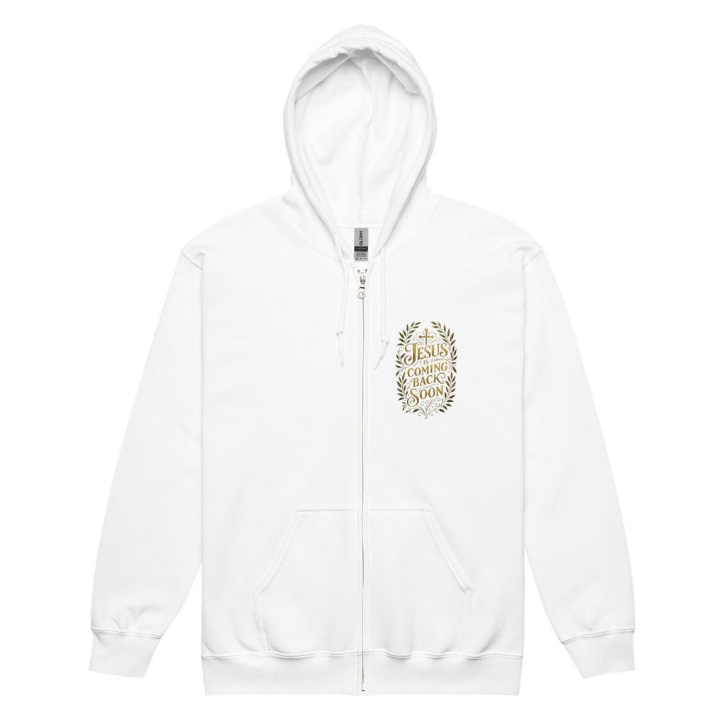 Jesus is Coming Back Soon - Unisex heavy blend zip hoodie - Christian Apparel by BASR Clothing