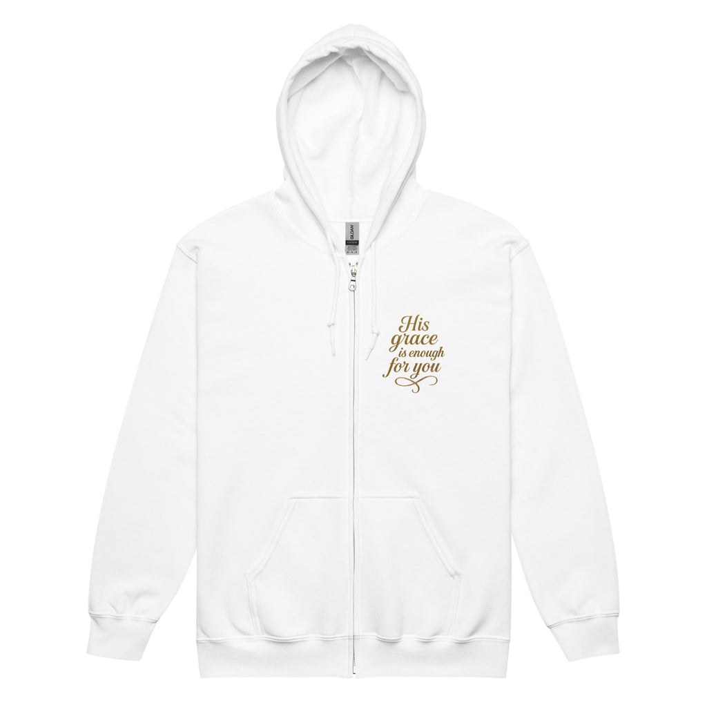 His Grace is Enough for You - Unisex heavy blend zip hoodie - Christian Apparel by BASR Clothing