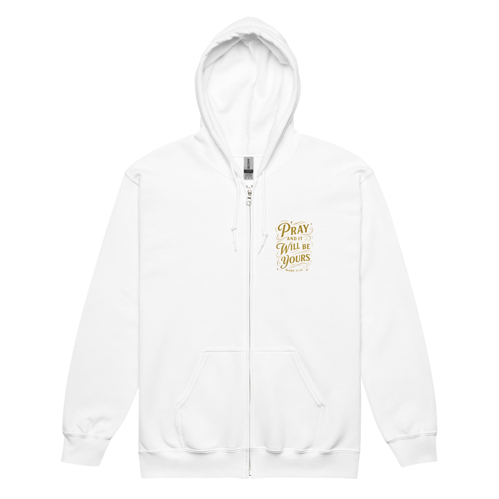 Pray - Unisex heavy blend zip hoodie - Christian Apparel by BASR Clothing