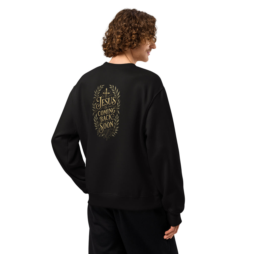 Jesus is coming back soon - Oversized heavyweight sweatshirt - Christian Apparel by BASR Clothing