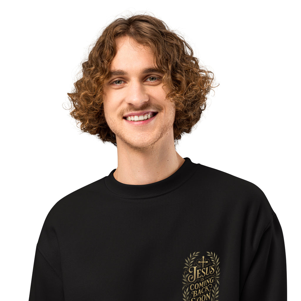 Jesus is coming back soon - Oversized heavyweight sweatshirt - Christian Apparel by BASR Clothing