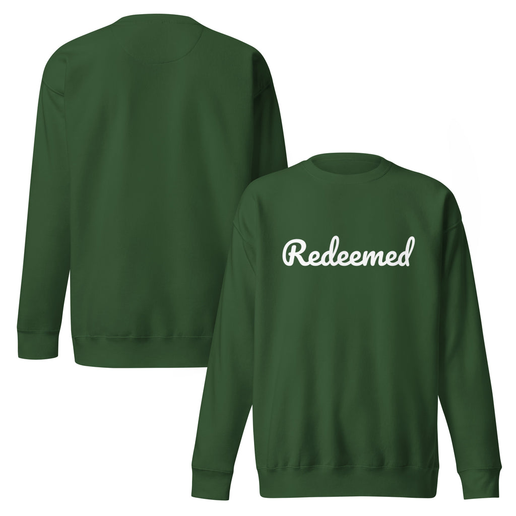 Redeemed Graphic Sweatshirt - Unisex Fleece Crew Neck - Christian Apparel by BASR Clothing