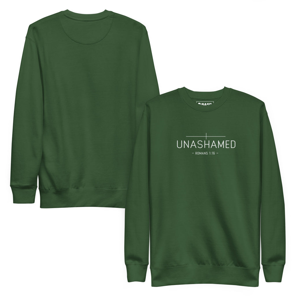 Unashamed Romans 1:16 Sweatshirt - Unisex Fleece Pullover - Christian Apparel by BASR Clothing