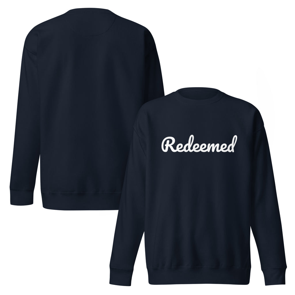 Redeemed Graphic Sweatshirt - Unisex Fleece Crew Neck - Christian Apparel by BASR Clothing