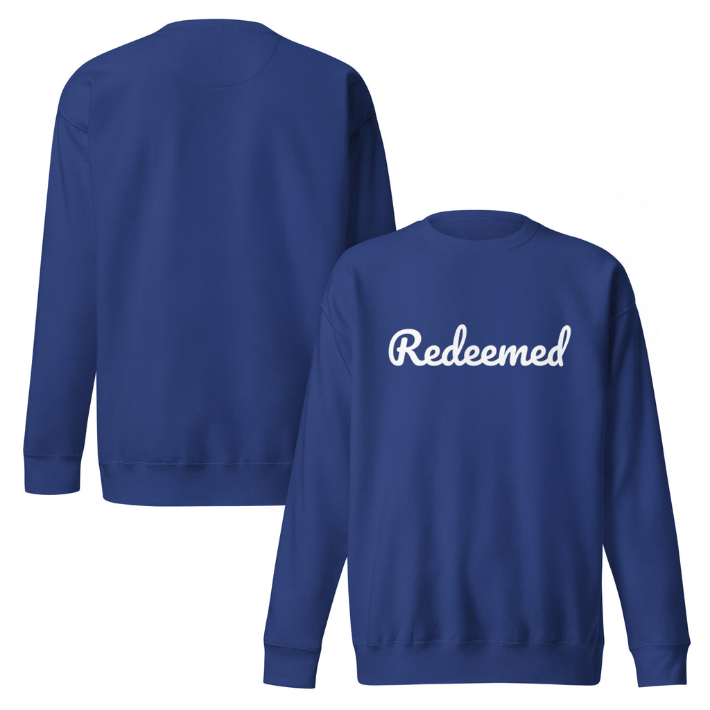 Redeemed Graphic Sweatshirt - Unisex Fleece Crew Neck - Christian Apparel by BASR Clothing