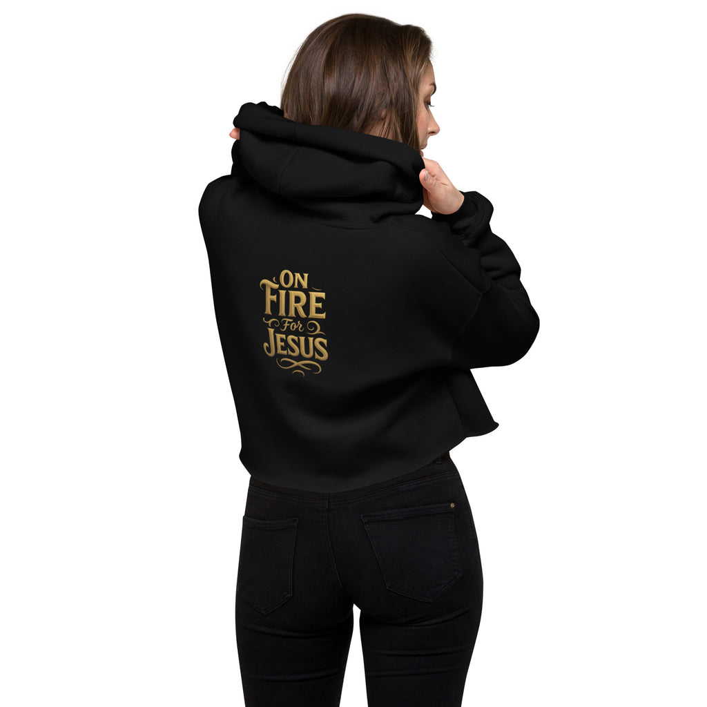 On Fire for Jesus - Crop Hoodie - Christian Apparel by BASR Clothing