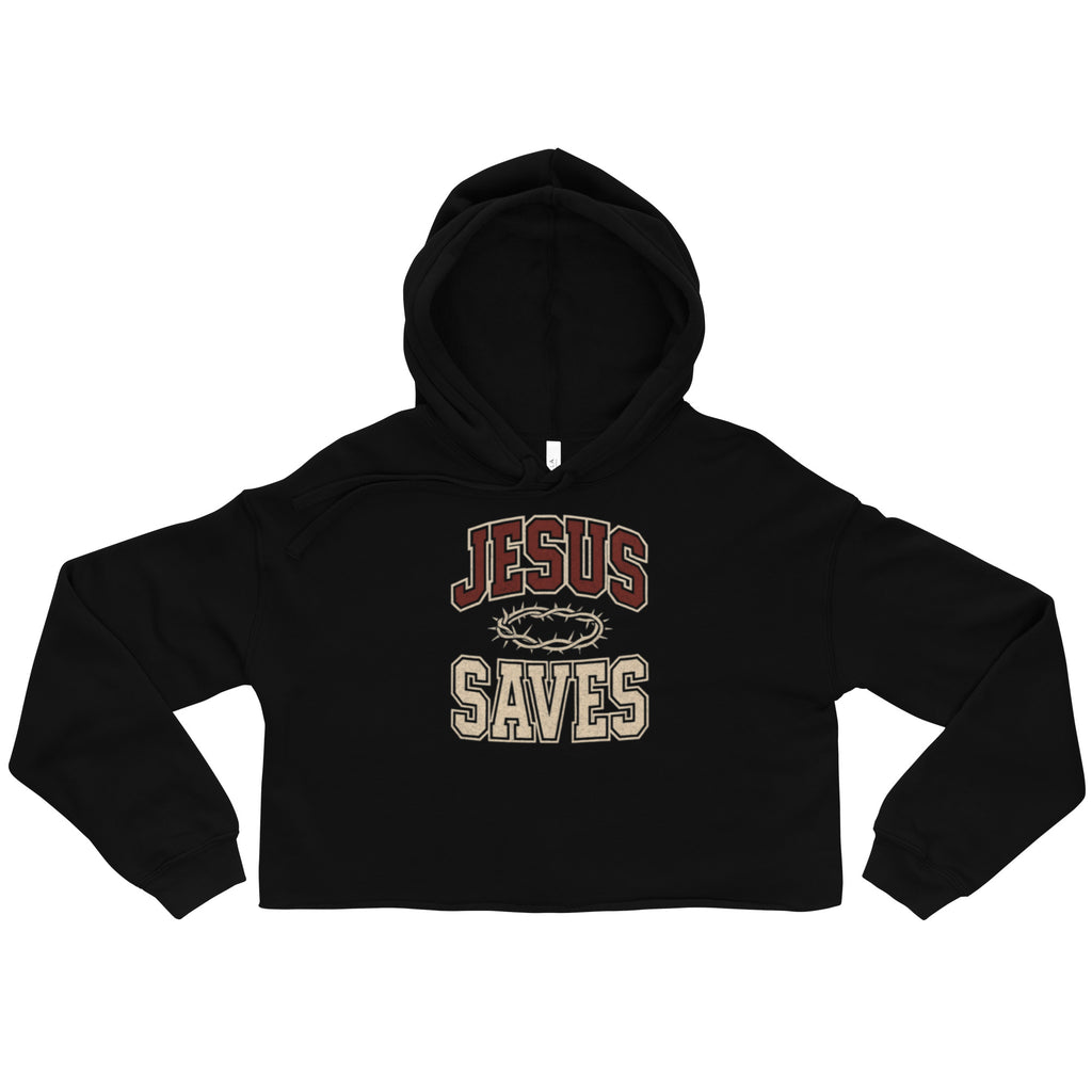 Jesus Saves - Crop Hoodie - Christian Apparel by BASR Clothing