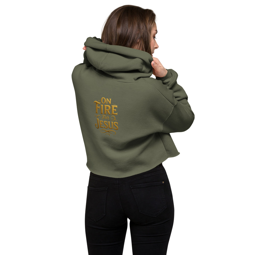 On Fire for Jesus - Crop Hoodie - Christian Apparel by BASR Clothing