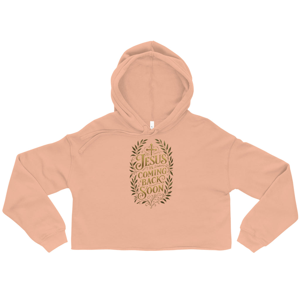 Jesus is coming back soon - Crop Hoodie - Christian Apparel by BASR Clothing