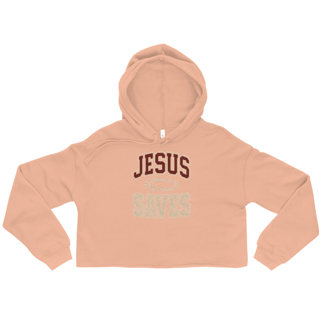 Jesus Saves - Crop Hoodie - Christian Apparel by BASR Clothing