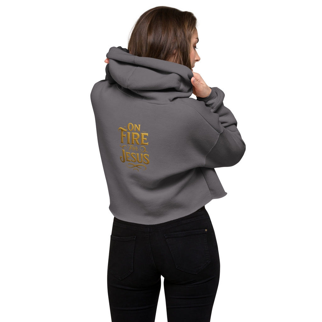 On Fire for Jesus - Crop Hoodie - Christian Apparel by BASR Clothing