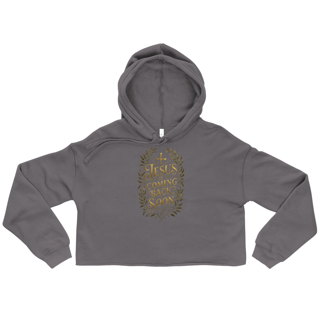 Jesus is coming back soon - Crop Hoodie - Christian Apparel by BASR Clothing
