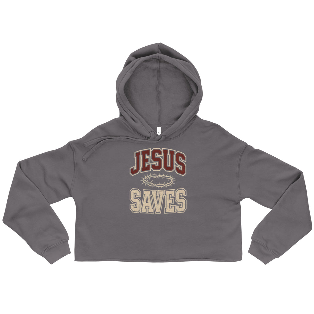 Jesus Saves - Crop Hoodie - Christian Apparel by BASR Clothing