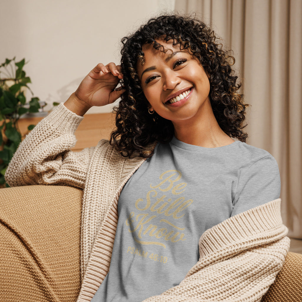 Be Still & Know - Women's Relaxed T-Shirt - Christian Apparel by BASR Clothing
