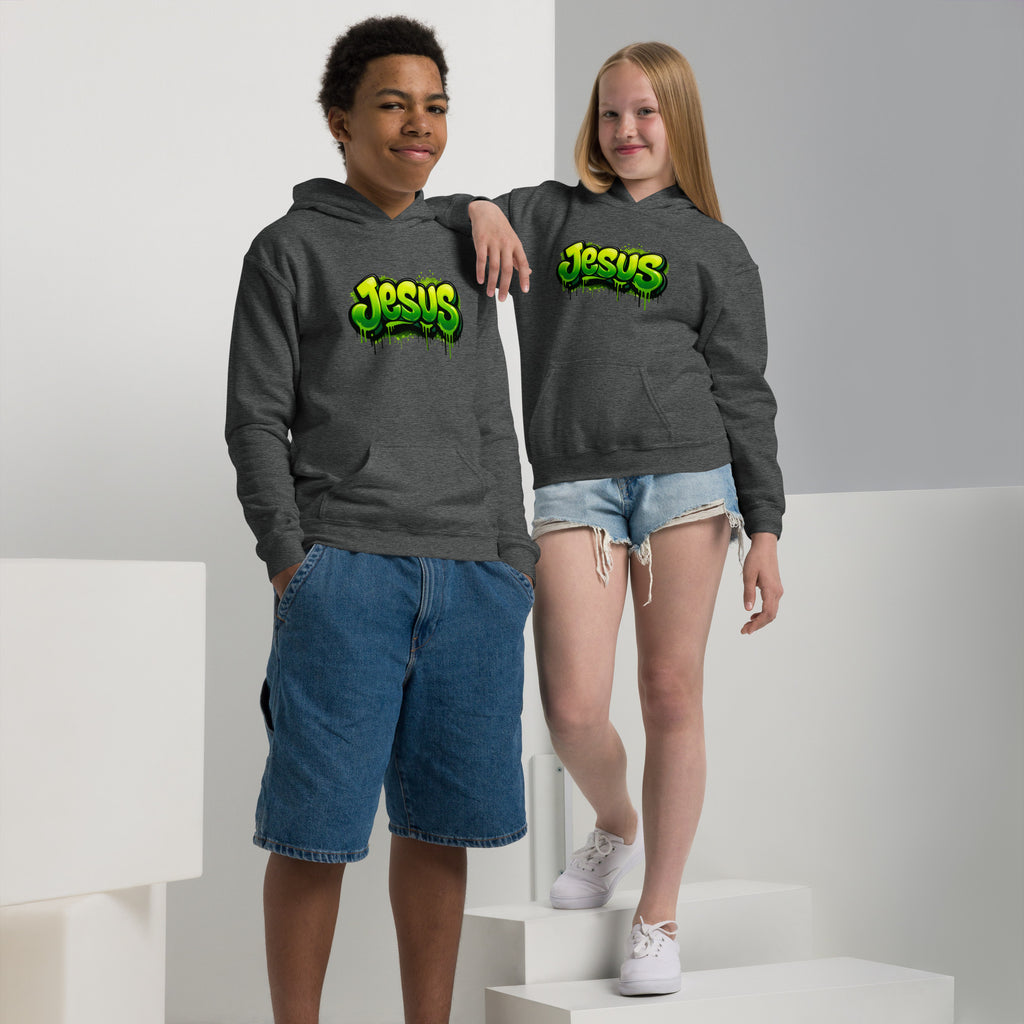 Jesus - Youth heavy blend hoodie - Christian Apparel by BASR Clothing