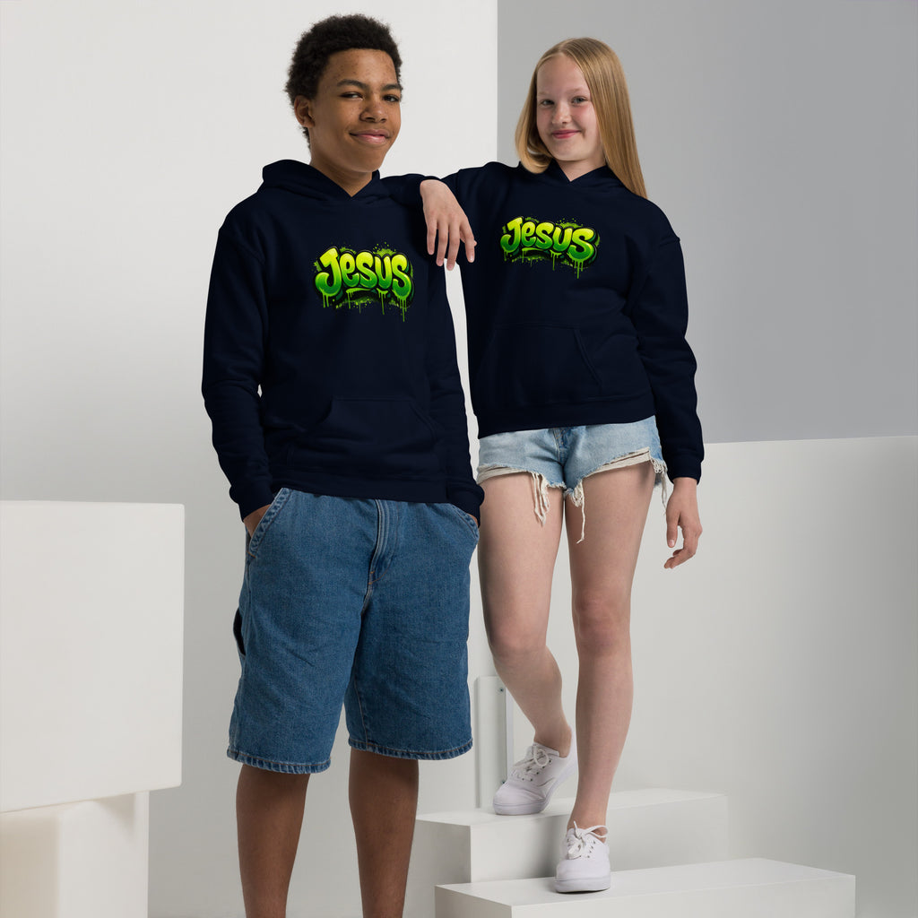 Jesus - Youth heavy blend hoodie - Christian Apparel by BASR Clothing